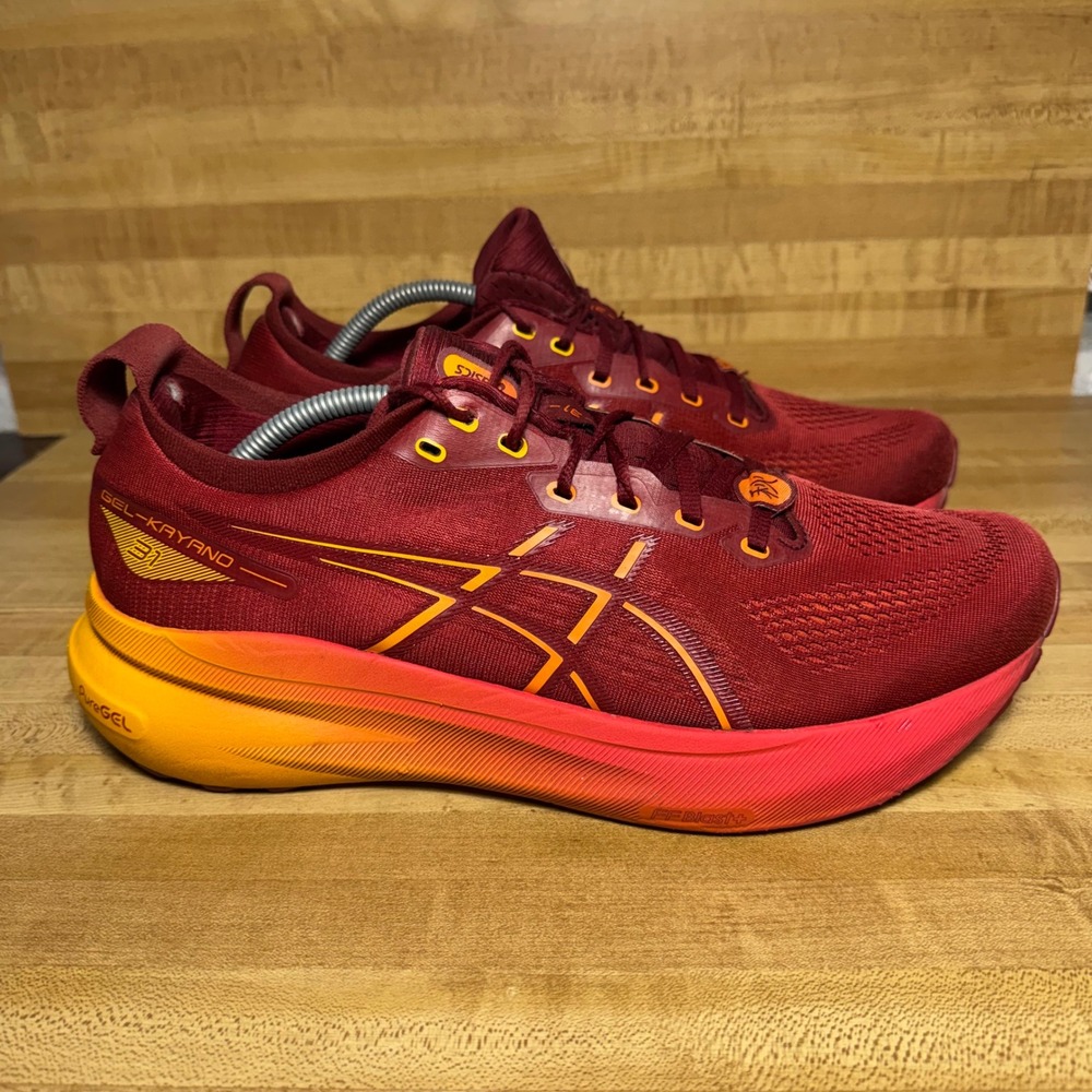 ASICS Gel-Kayano 31 Mens Running Shoes Cranberry Habanero Firefly 1011C012 11.5